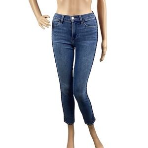 FRAME Le High Skinny Jeans Sandbar Side Braided Trim Denim Size 25